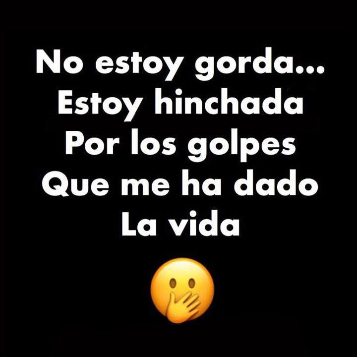 No estoy gorda... Estoy hinchada por los golpes que me ha dado la vida