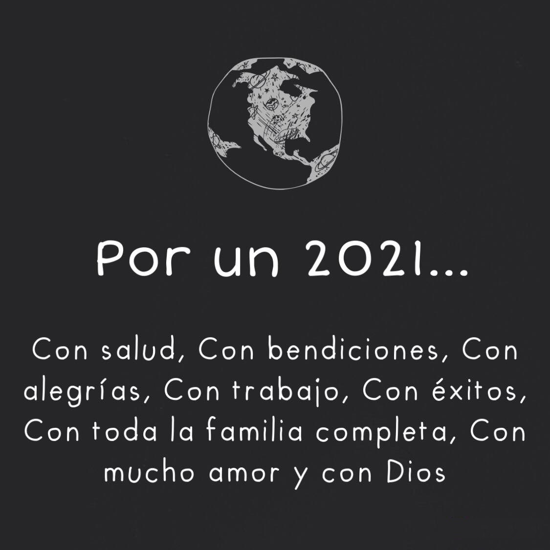 Por un 2021 con salud, con bendiciones, con alegrías