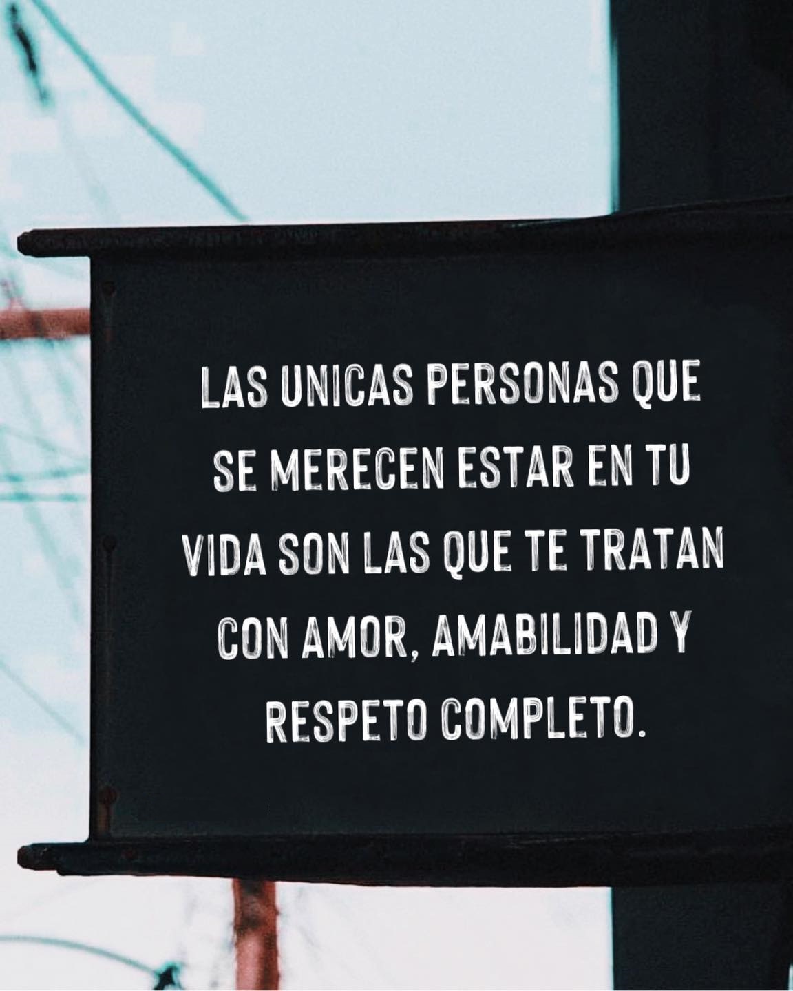 Las únicas personas que se merecen estar en tu vida son las que tratan con amor