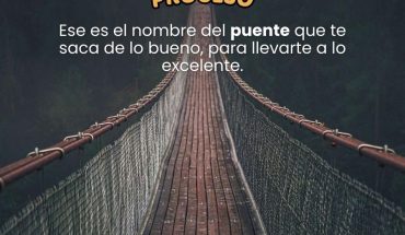 Proceso Ese es el nombre del puente que tae sacó de lo bueno, para llevarte a lo excelente