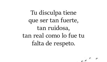 Tu disculpa tiene que ser tan fuertes, tan ruidosa, tan real como lo fue tu falta de respeto