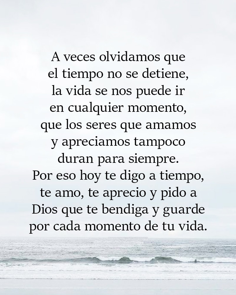 A veces olvidamos que el tiempo no se detiene