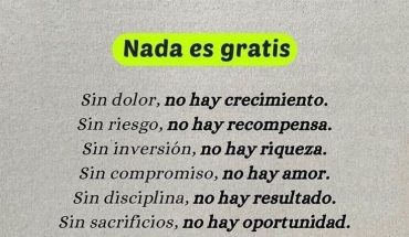 Nada es gratis