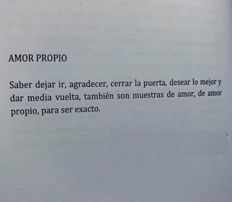 AMOR PROPIO Saber dejar ir, agradecer, cerrar la puerta
