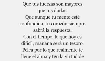 Jamás olvides que tu vida es más grande que tus miedos...