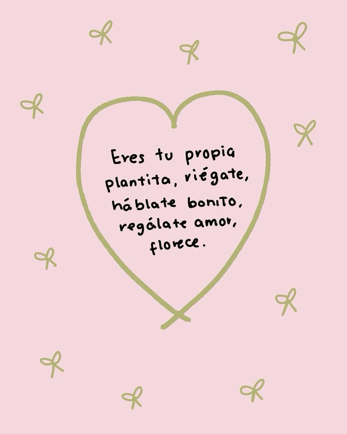 Eres tu propia plantita riegate, hablate bonito, regalate amor, florece