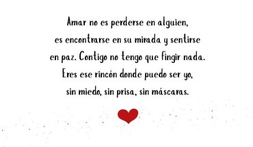 Amar no es perderse en alguien, es encontrarse en su mirada y sentirse en paz