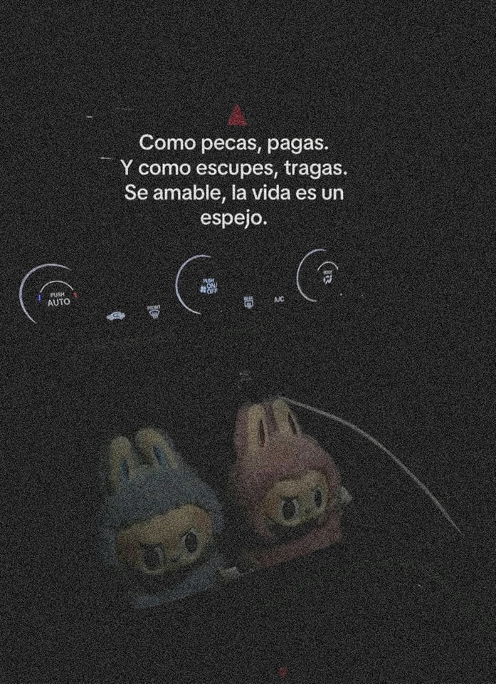 Como pecas, pagas. Y como escupes, tragas. Se amable, la vida es un espejo