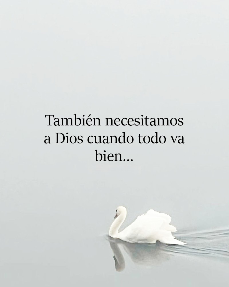 También necesitamos a Dios cuando todo va bien...