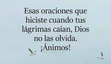 Esas oraciones que hiciste cuando tus lágrimas caían, Dios no las olvida. ¡Animo!