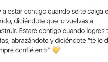 Voy a estar contigo cuando se te caiga el mundo