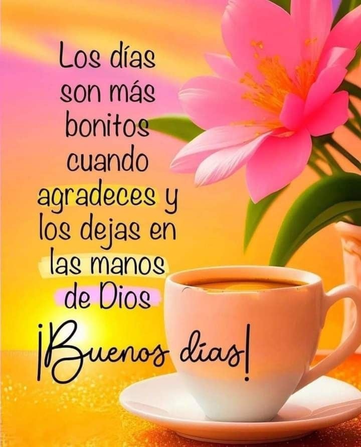 Los días son más bonito cuando agradeces y los dejas en las manos de Dios