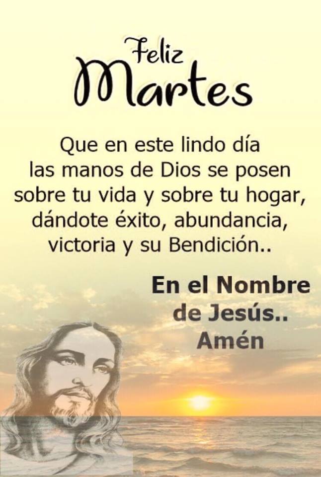 Feliz Martes Que en este lindo día las manos de Dios se posen sobre tu vida
