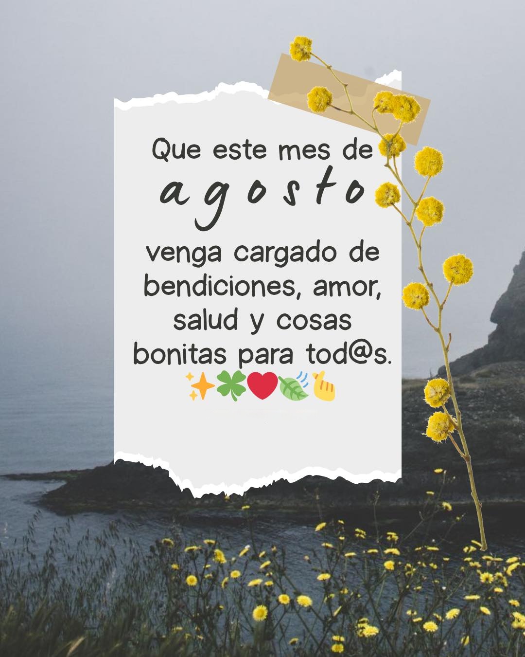 Que este mes de agosto venga cargado de bendiciones