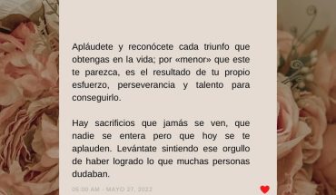 Aplaudete y reconócete cada triunfo que obtengas en la vida