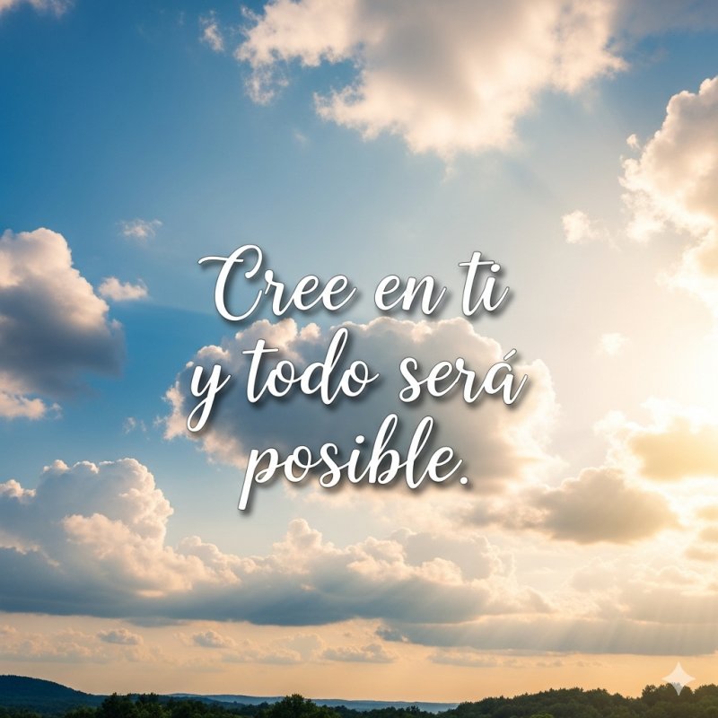 Cree en ti y todo será posible