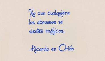 No con cualquiera los abrazos se sienten mágicos