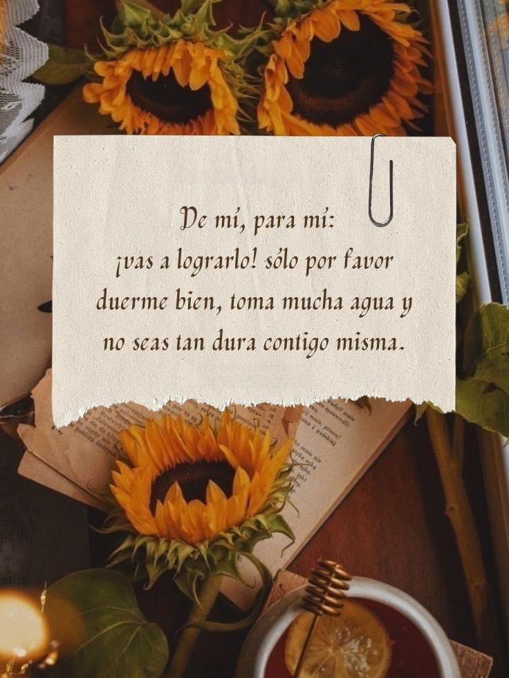 De mi, para mi: Vas a lograrlo solo por favor duerme bien