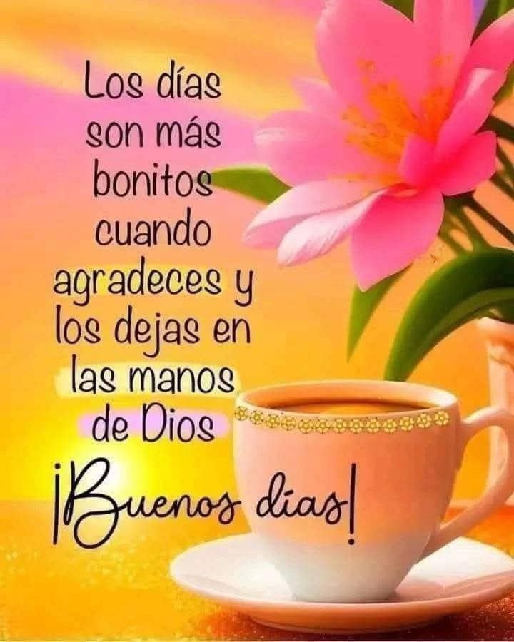 Los días son más bonitos cuando agradeces y los dejas en las manos de Dios