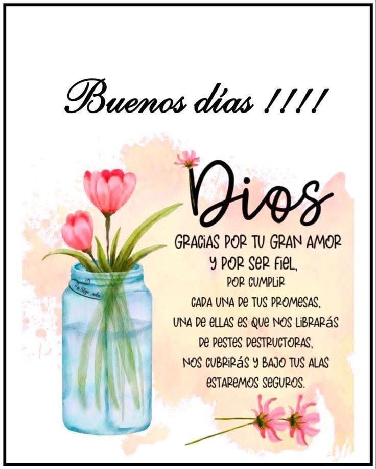 Dios gracias por tu gran amor y por ser fiel por cumplir cada una de tus promesas