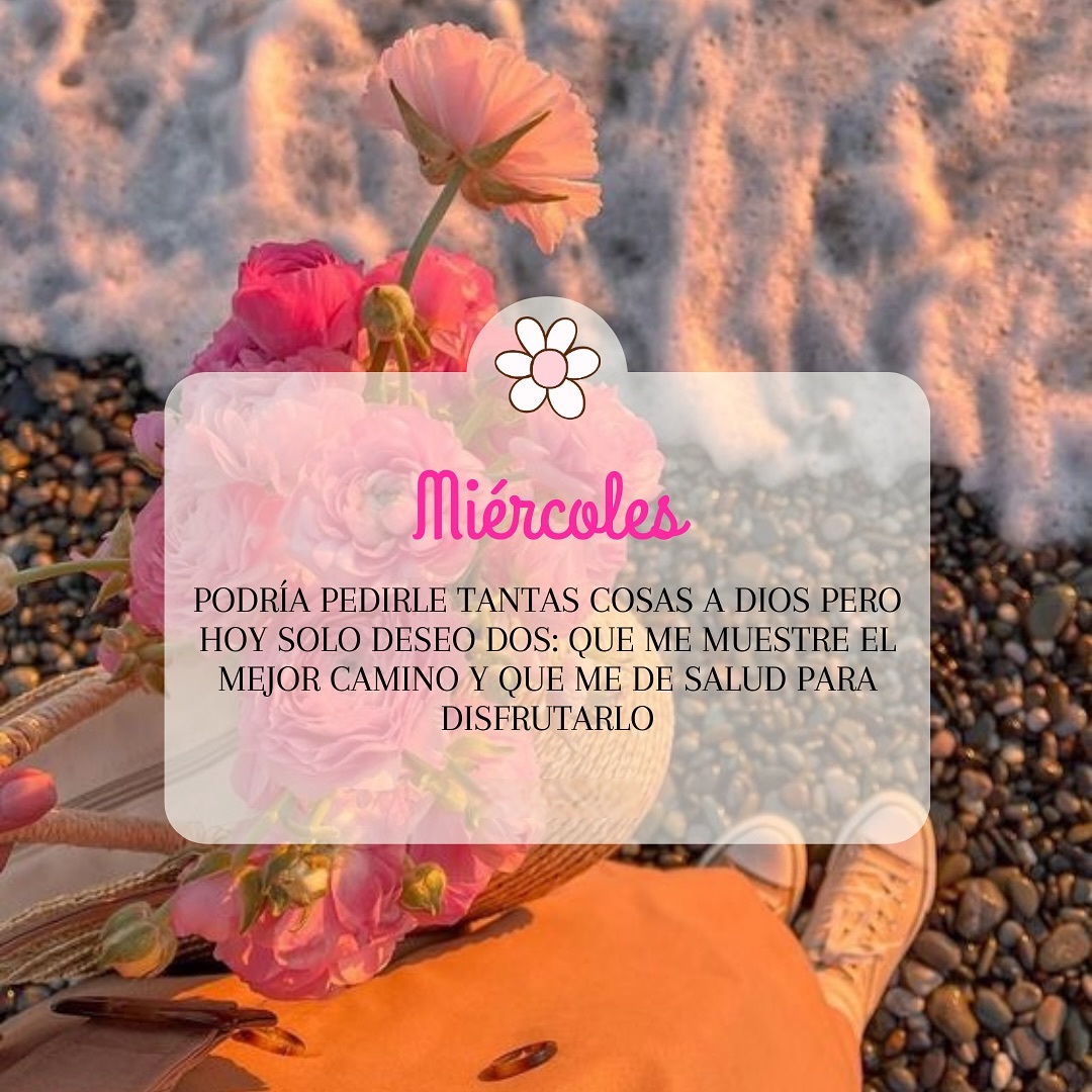 Miércoles Podría pedirte tantas cosas Dios pero Hoy solo deseo dos: