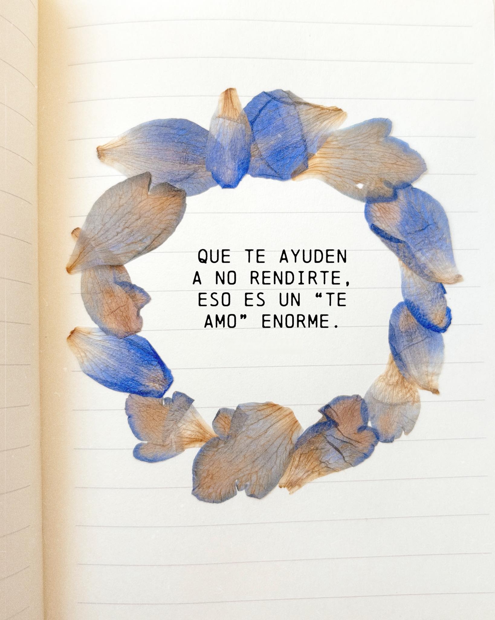Que te ayuden a no rendirte, eso es un te amo enorme.