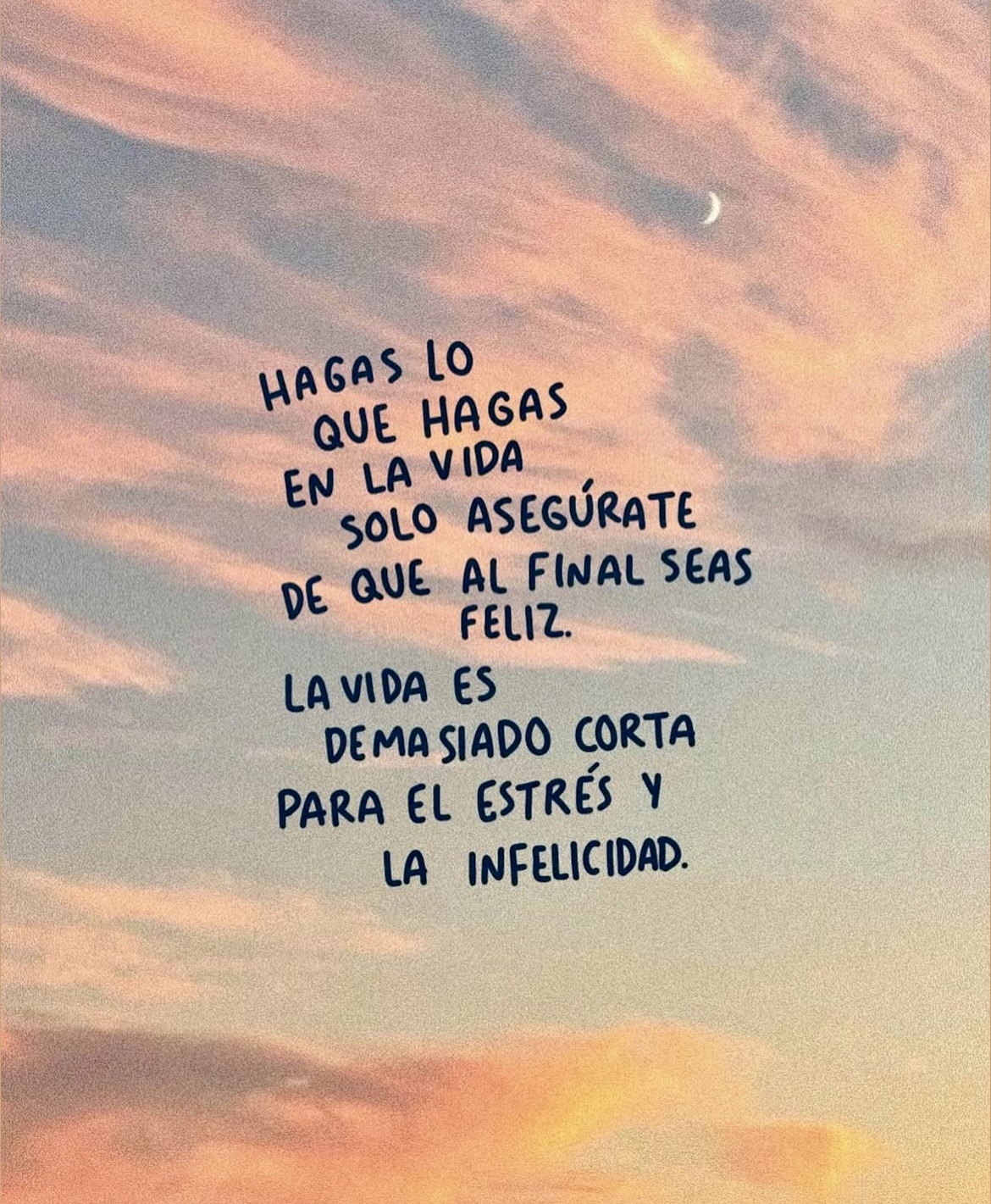 Hagas lo que hagas en la vida solo asegurate de que al final seas feliz