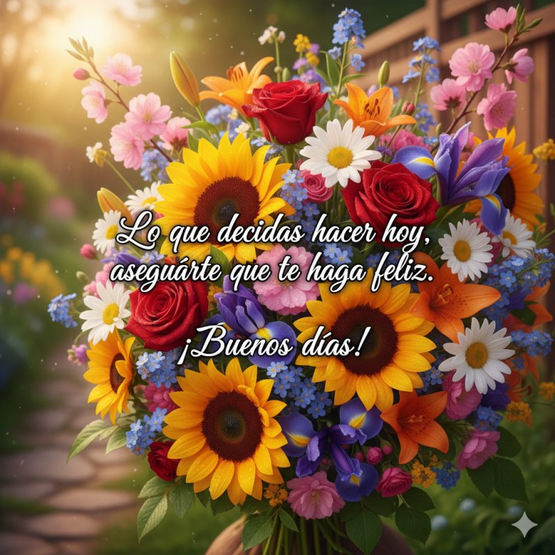 Lo que decidas hacer hoy, asegúrate que te haga feliz. ¡Buenos días!