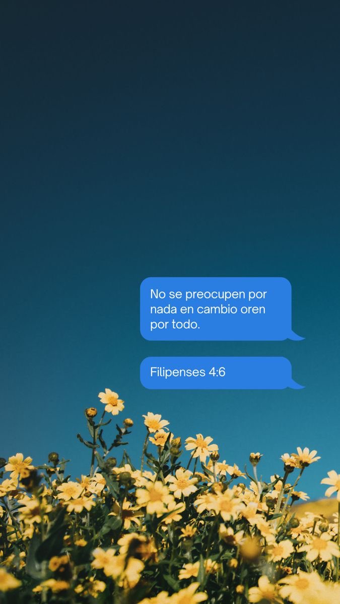 No se preocupen por nada en cambio oren por todo. Filipenses 4:6