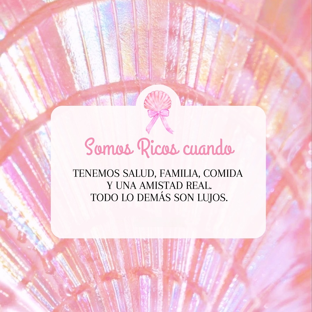 Somos ricos cuando tenemos salud, familia, comida y una amistad real