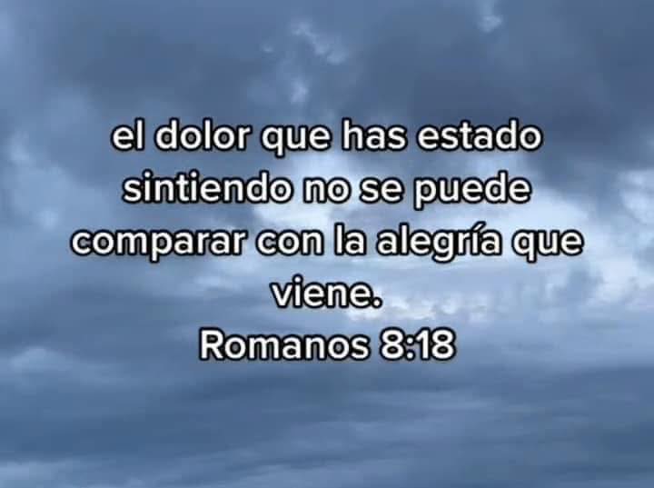 El dolor que has estado sintiendo no se puede comparar con la alegría que viene. Romanos 8: 18