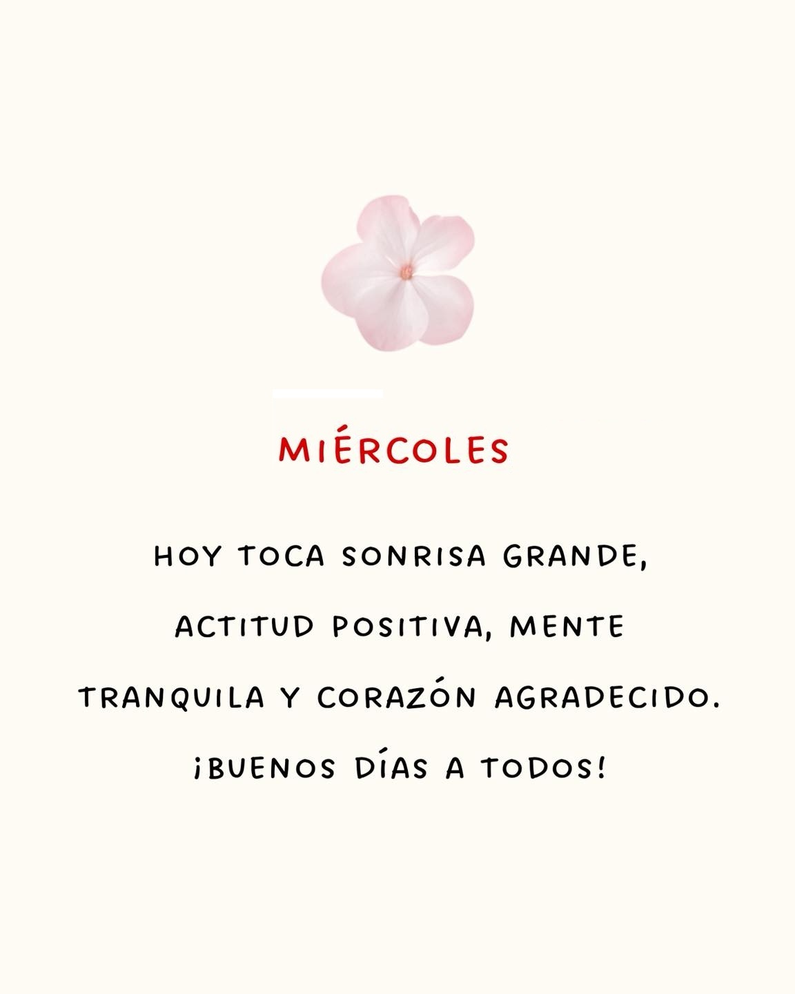 Miércoles hoy toca sonrisa grande actitud positiva