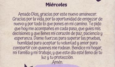 Miércoles Amado Dios, gracias por este nuevo amanecer