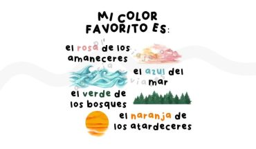 Mi color favorito es: El rosa de los amaneceres. El azul del mar
