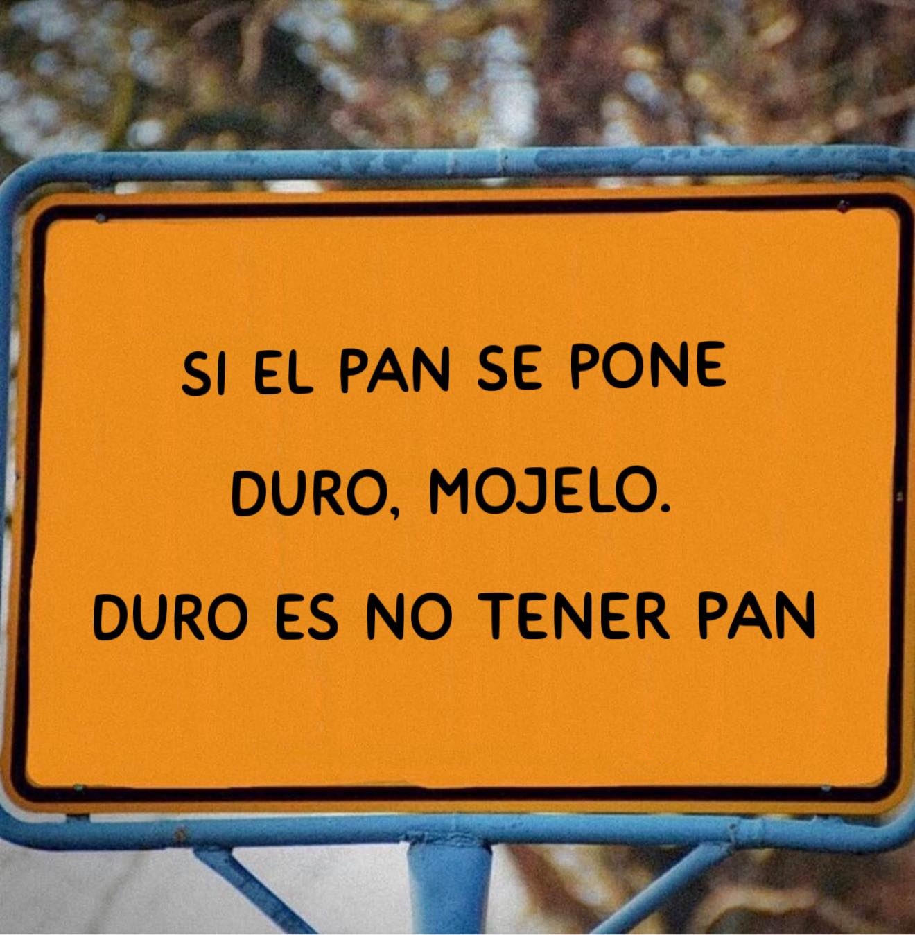 Si el pan se pone duro, mójelo. Duro es no tener pan