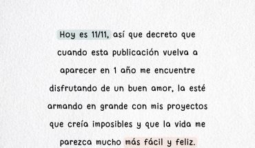 Noviembre 11: Hoy es 11/11, cuando esta publicación vuelva a aparecer en 1 año