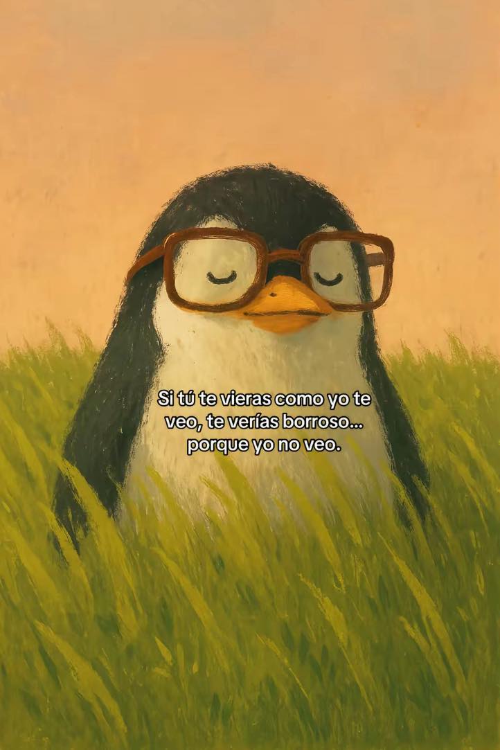 Si tu vieras como yo te veo, te verías borroso... Porque yo no veo