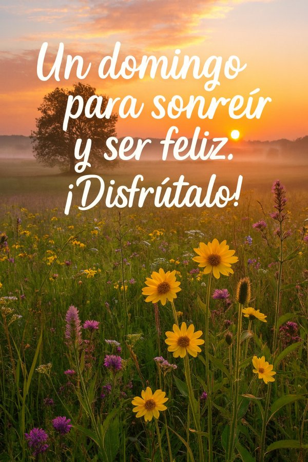 Un domingo para sonreír y ser feliz. ¡Disfrútalo!