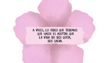 A veces lo único que tenemos que hacer es aceptar que la vida no nos quita
