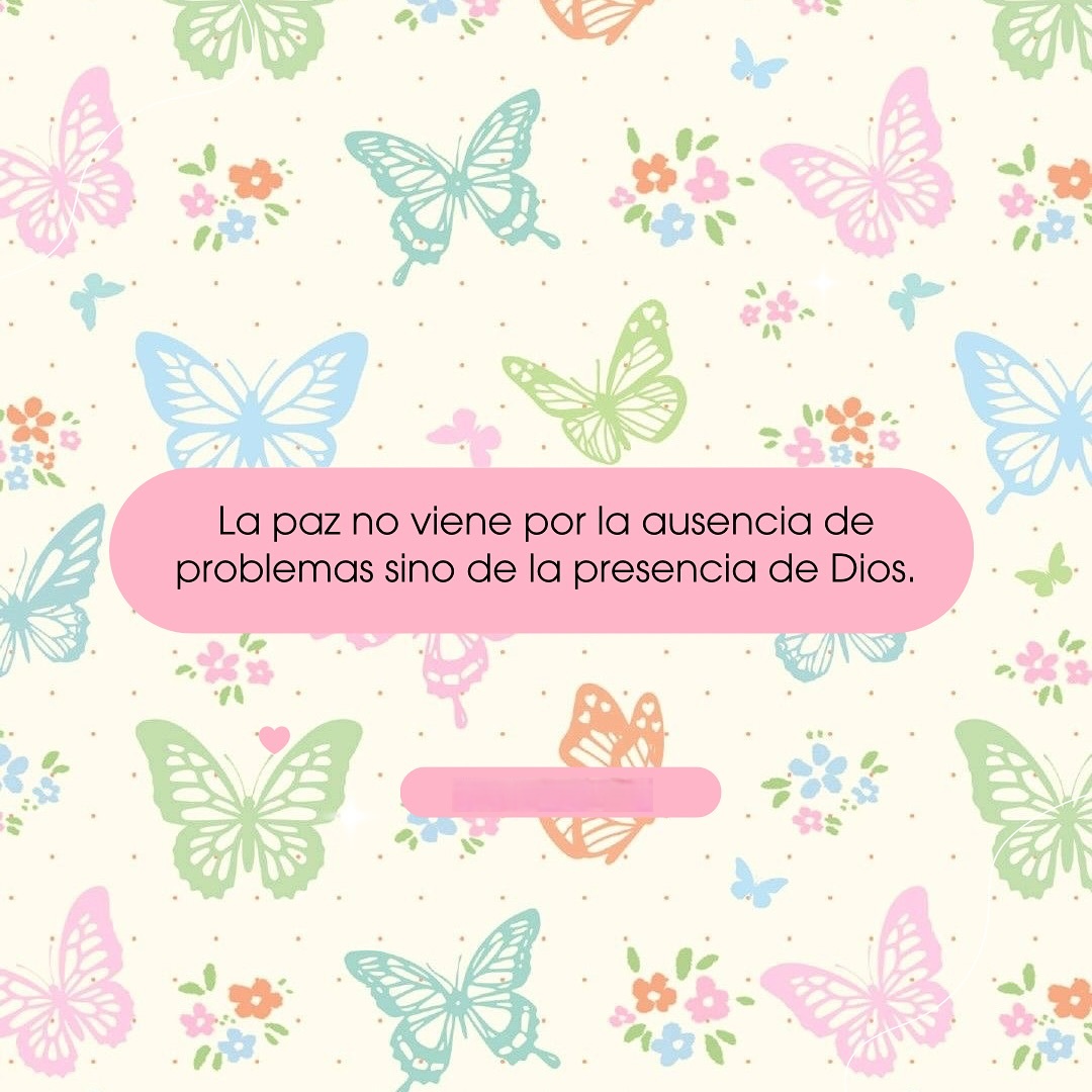 La paz no viene por la ausencia de problemas sino de la presencia de Dios