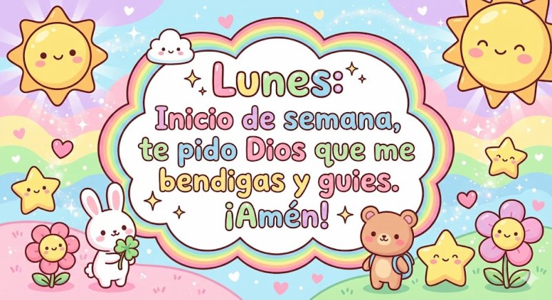 Lunes: Inicio de semana, te pido Dios que me bendigas y guíes. ¡Amén!
