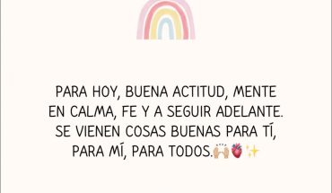 Para hoy, buen actitud, mente en calma, fe y a seguir adelante