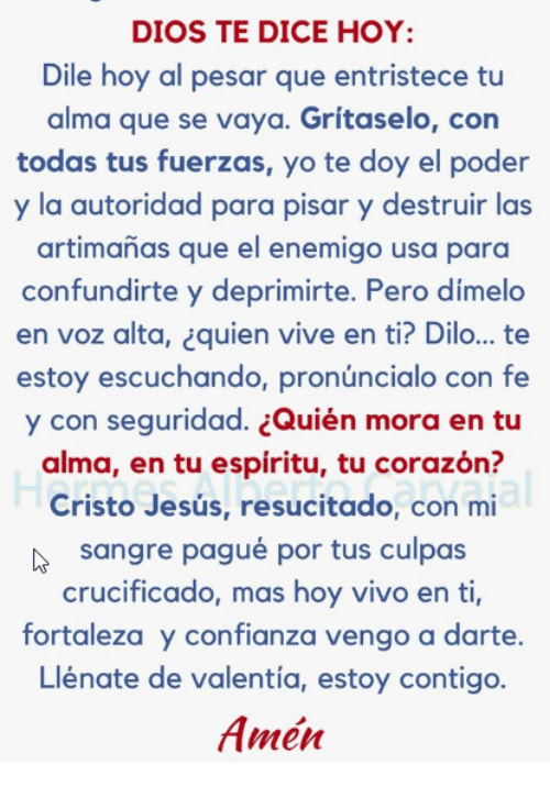 DIOS TE DICE HOY: