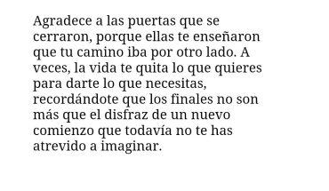 Agradece a las puertas que se cerraron