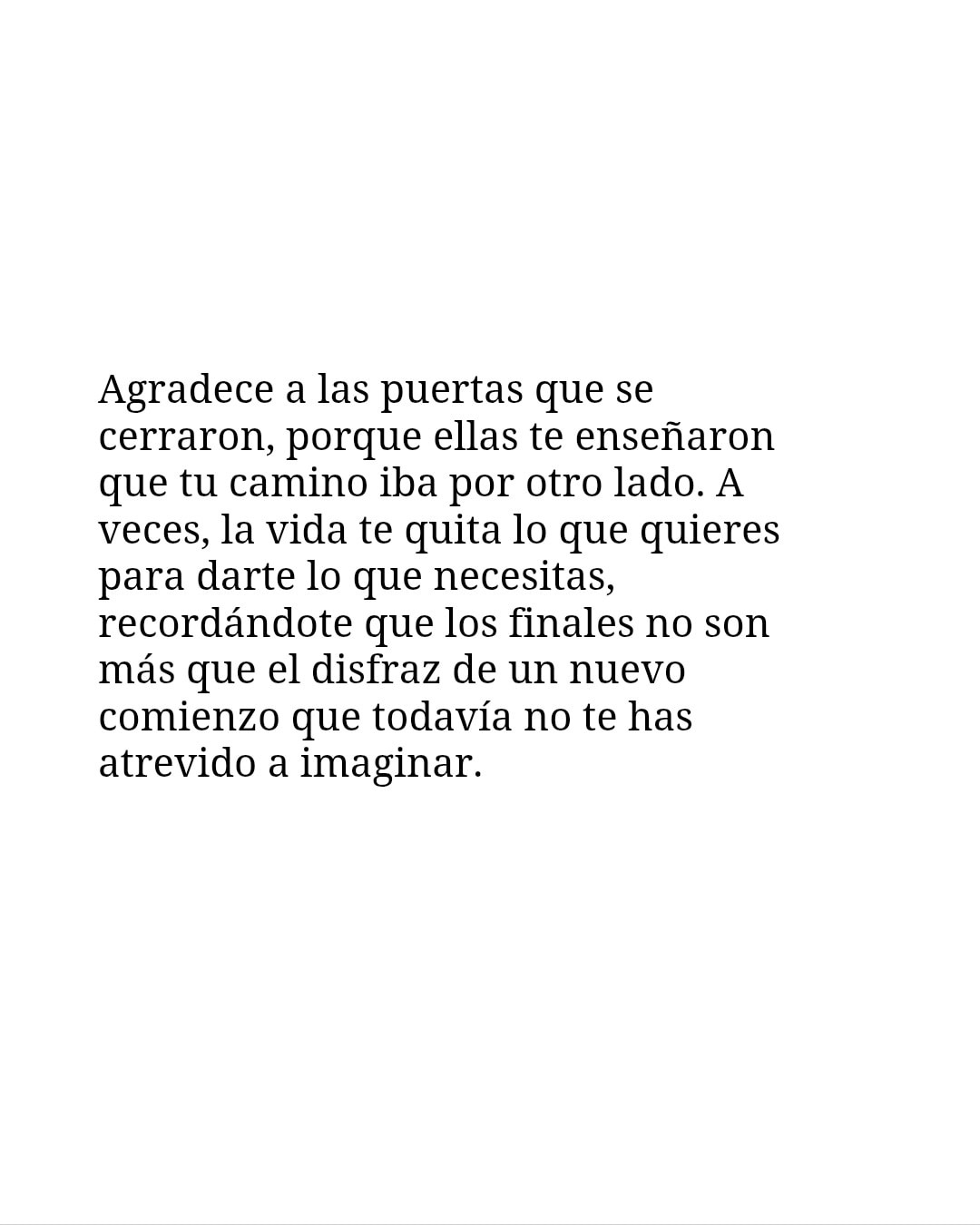 Agradece a las puertas que se cerraron