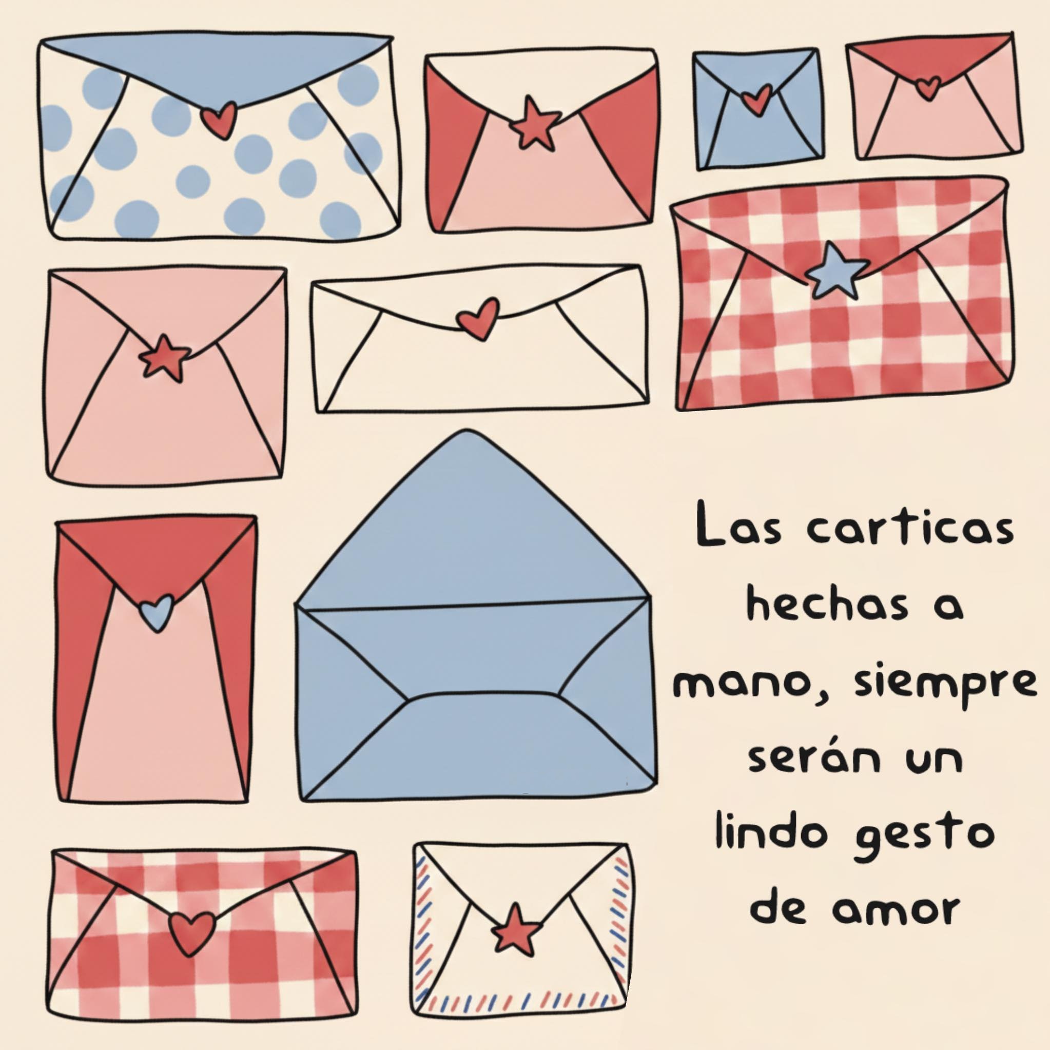 Las carticas hechas a mano, siempre serán un lindo gesto de amor