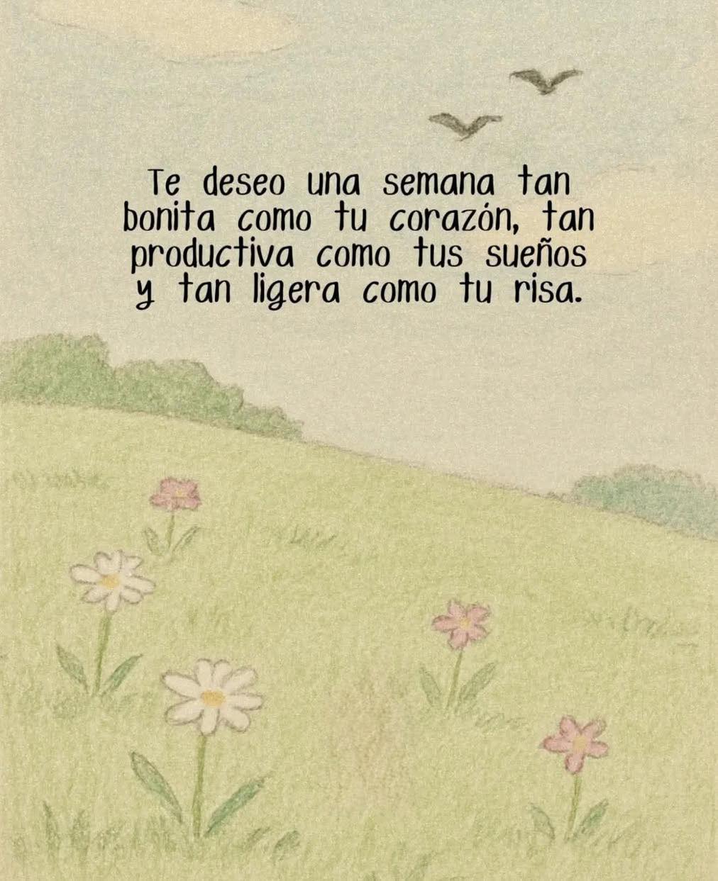 Te deseo una semana tan bonita como tu corazón, tan productiva como tu sueños